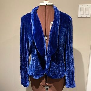 Royal blue velvet blazer
